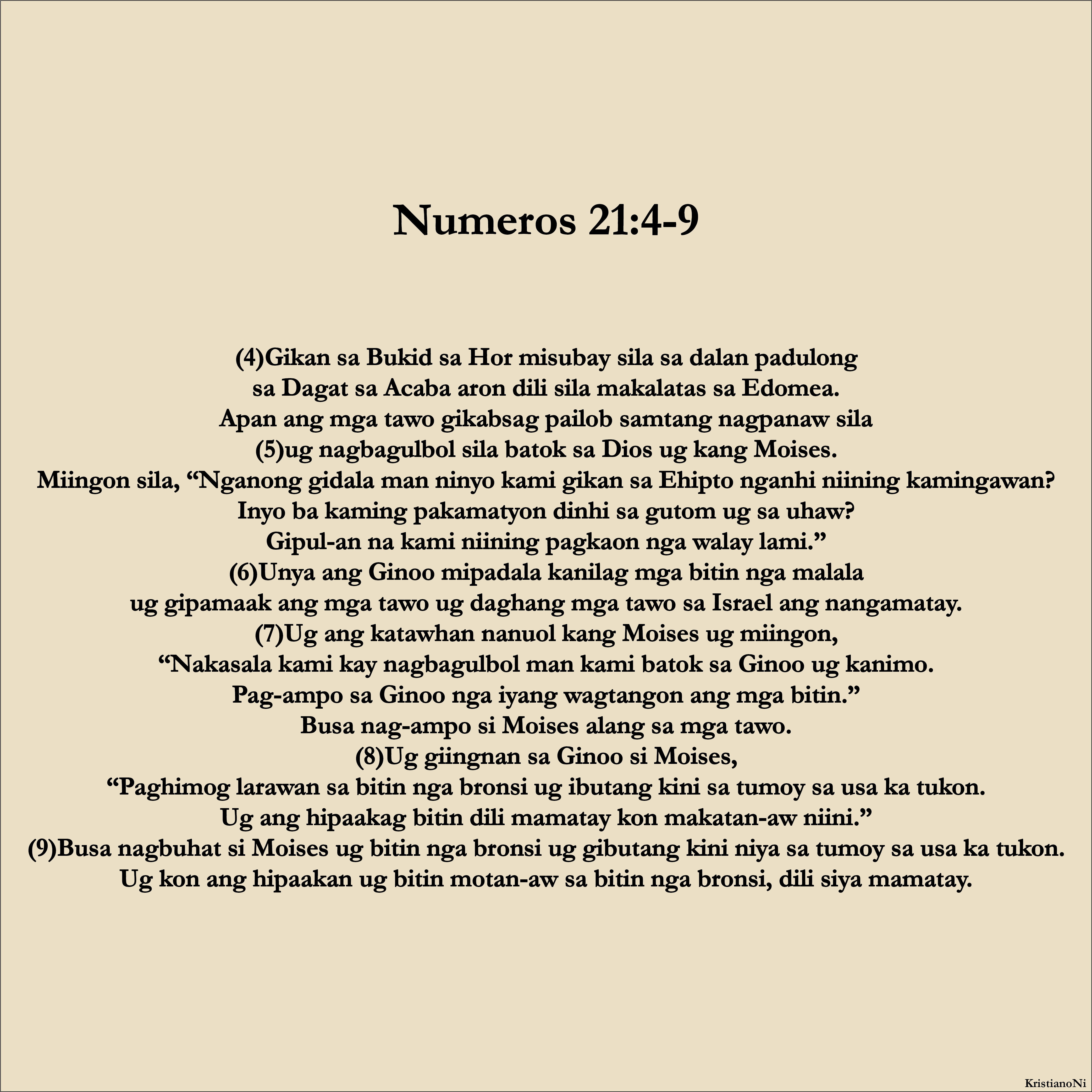 Numeros 21:4-9
