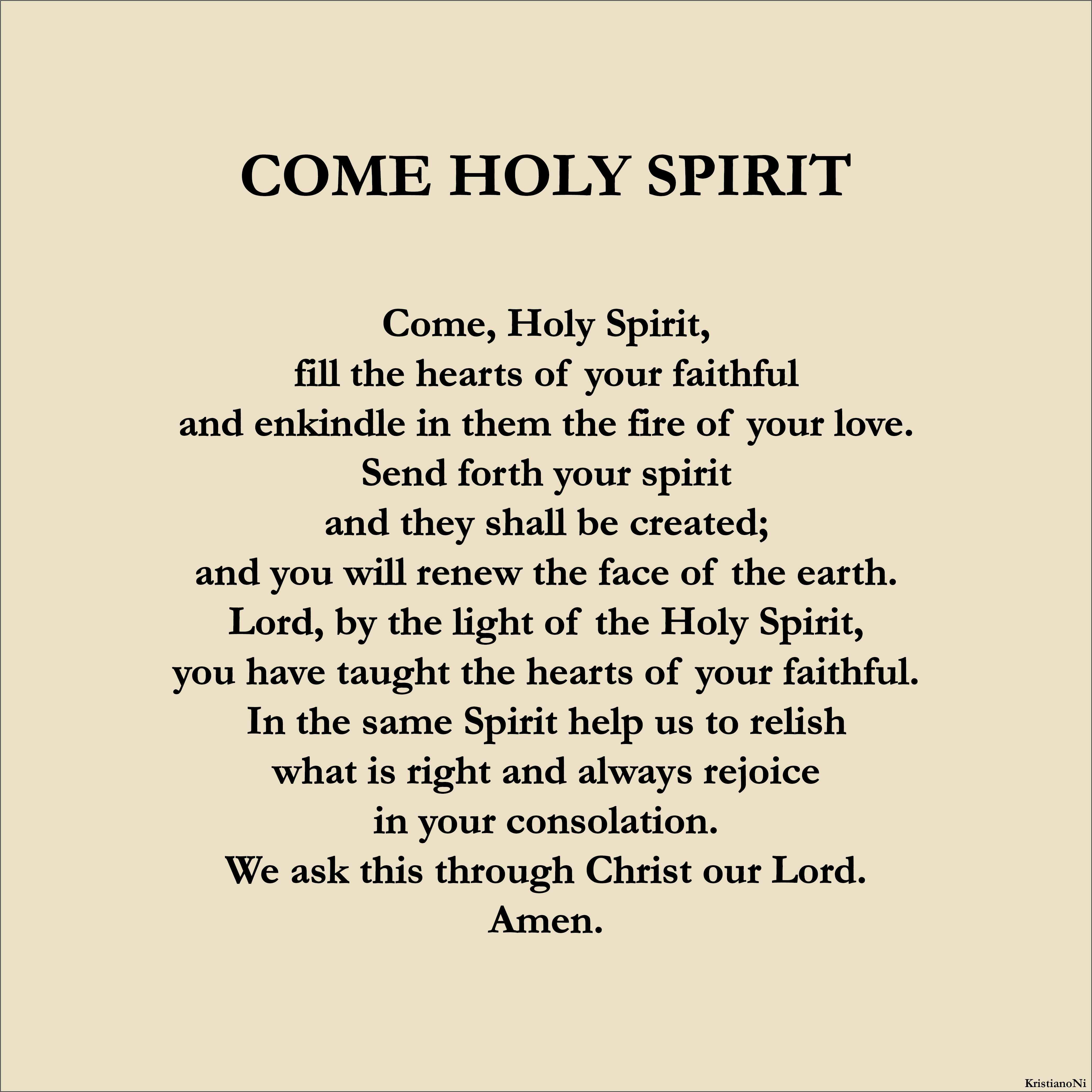Come Holy Spirit