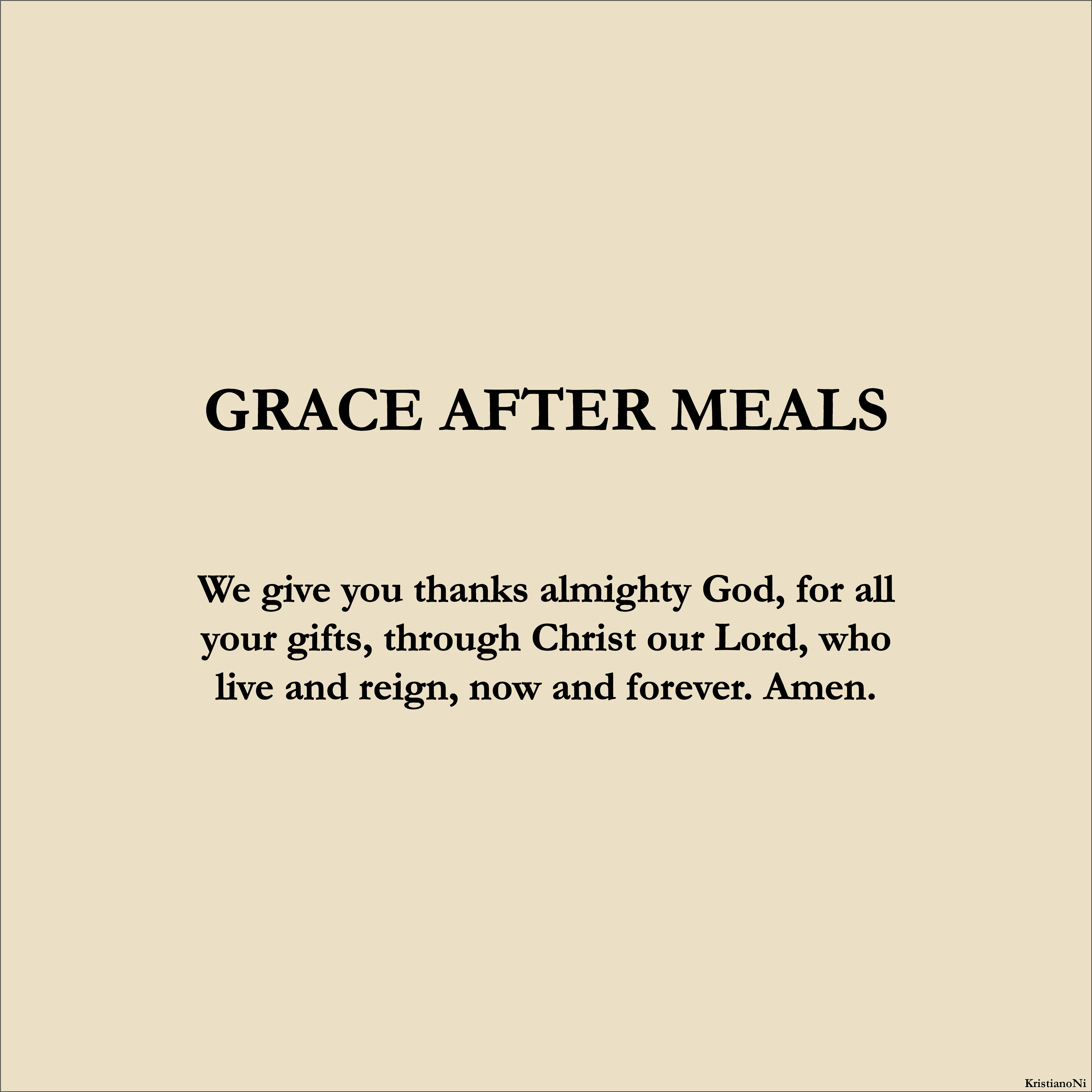 Grace After Meals