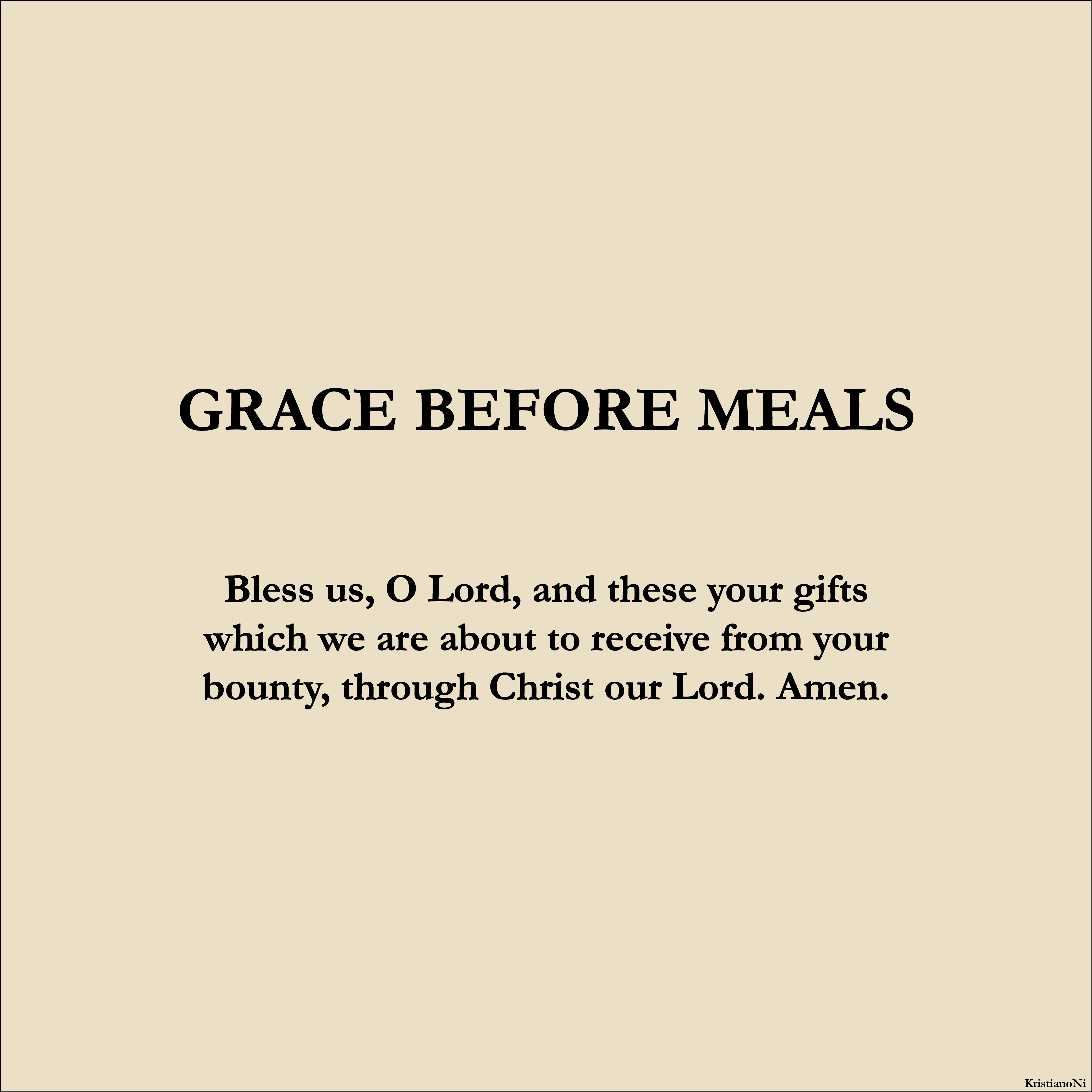 Grace Before Meals