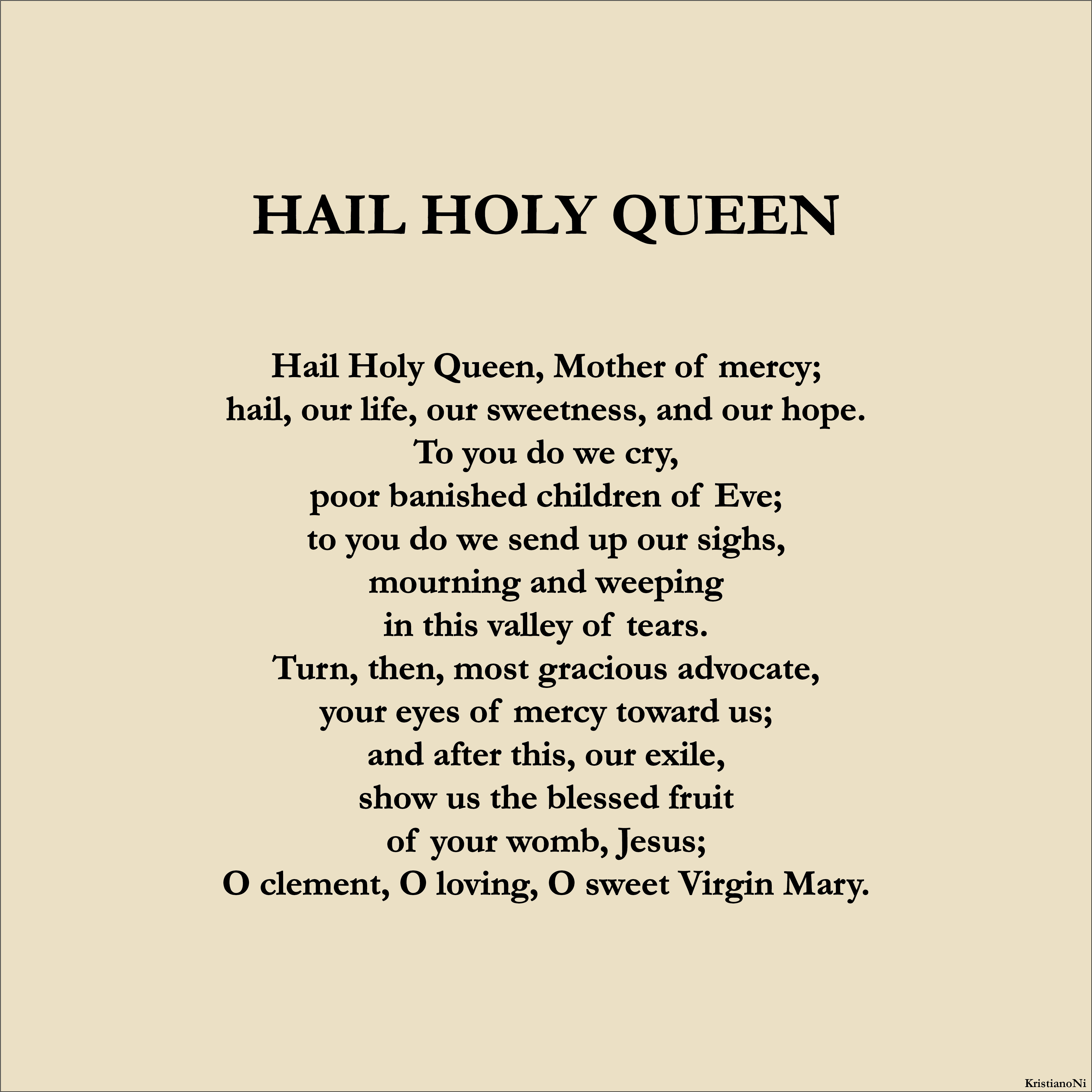 Hail Holy Queen
