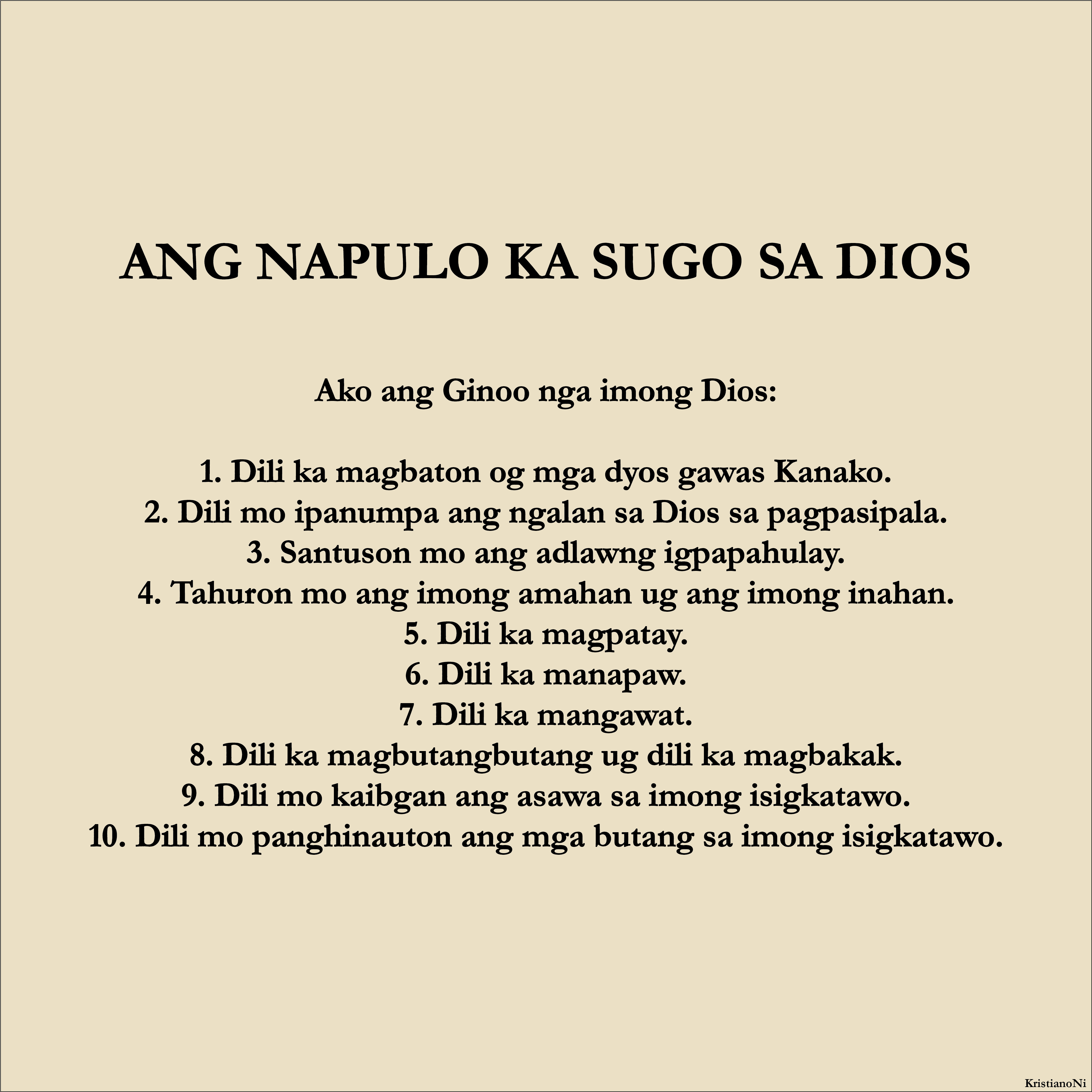 Ang Napulo Ka Sugo Sa Dios