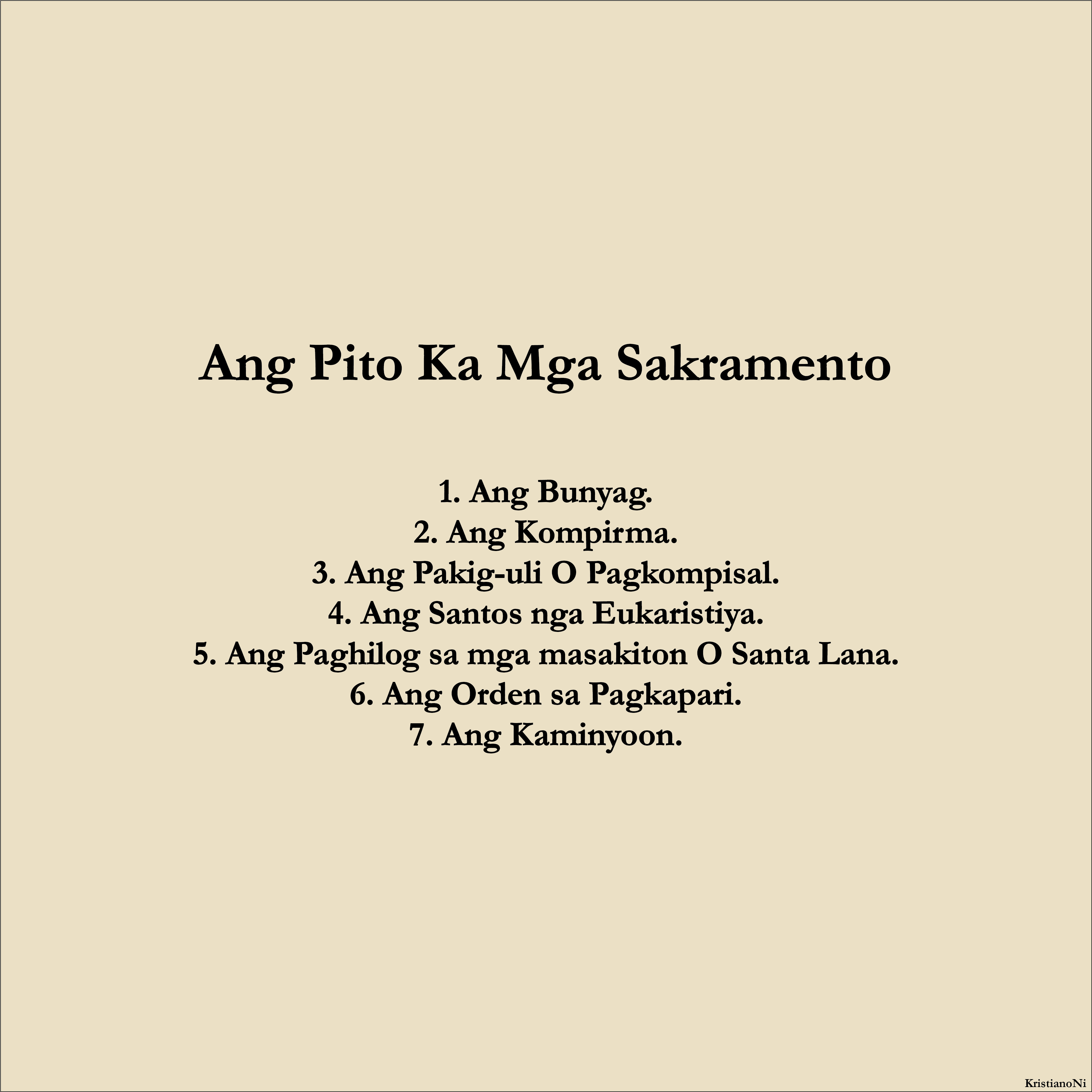 Ang Pito Ka Mga Sakramento