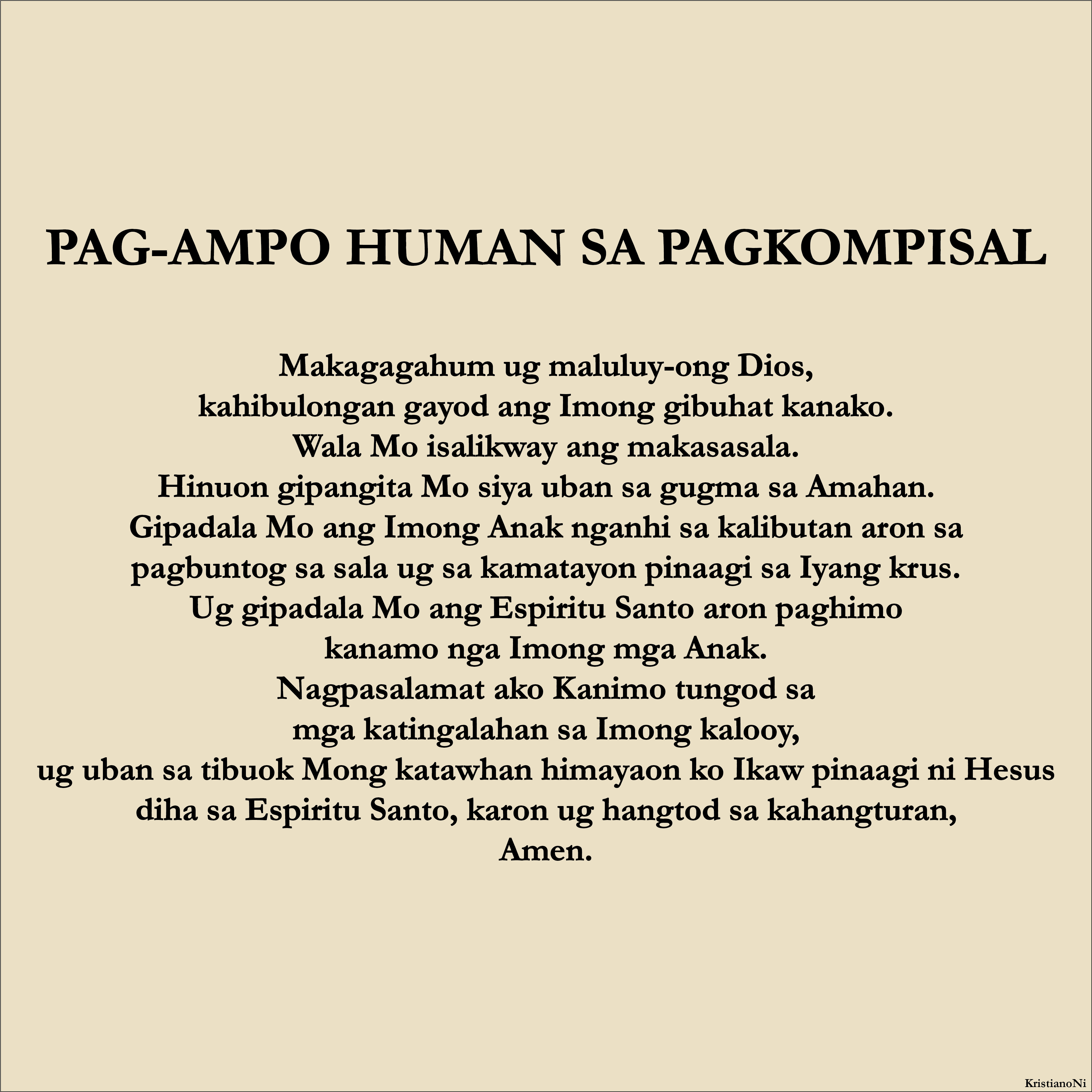 Pag-ampo Human Sa Pagkompisal