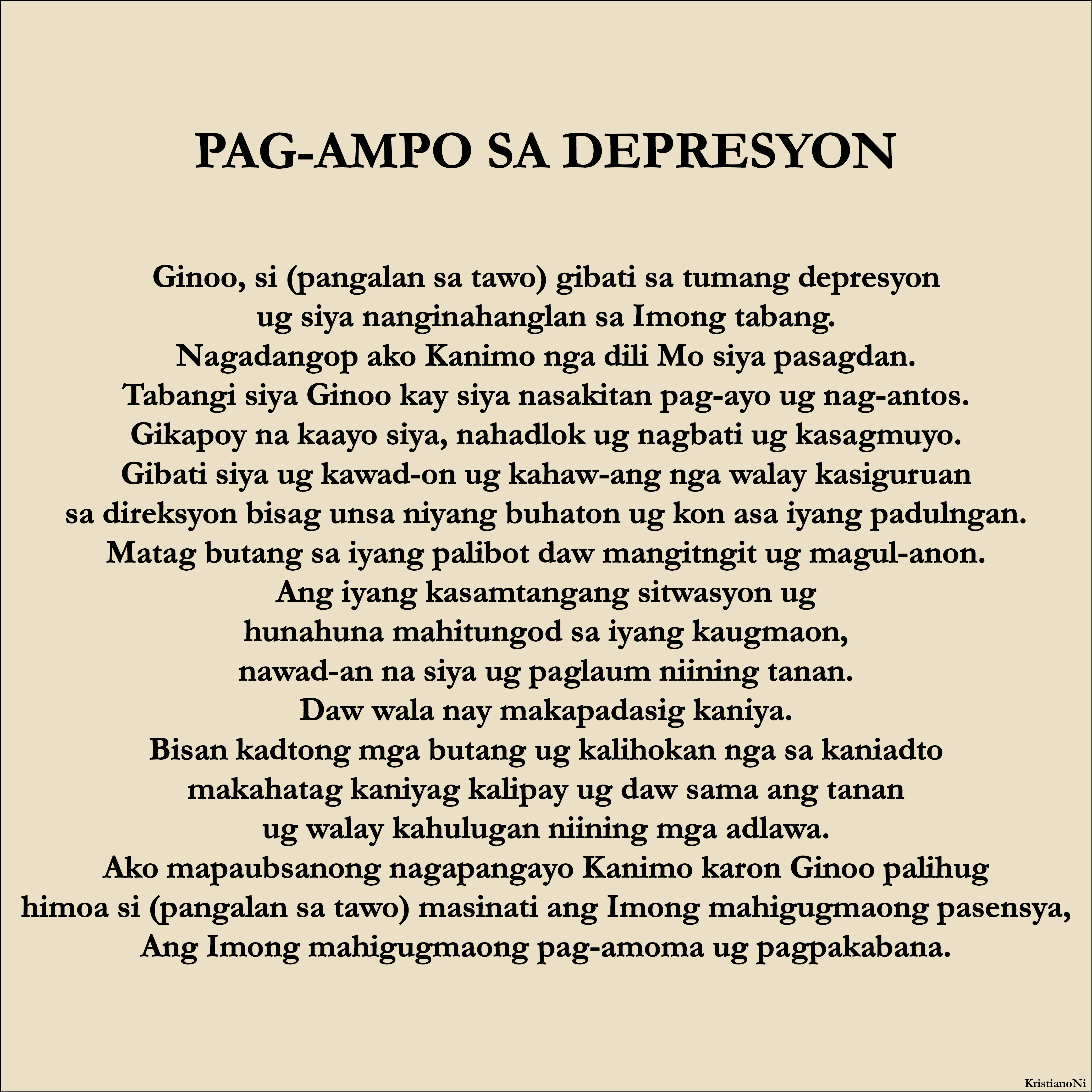 Pag-ampo Sa Depresyon