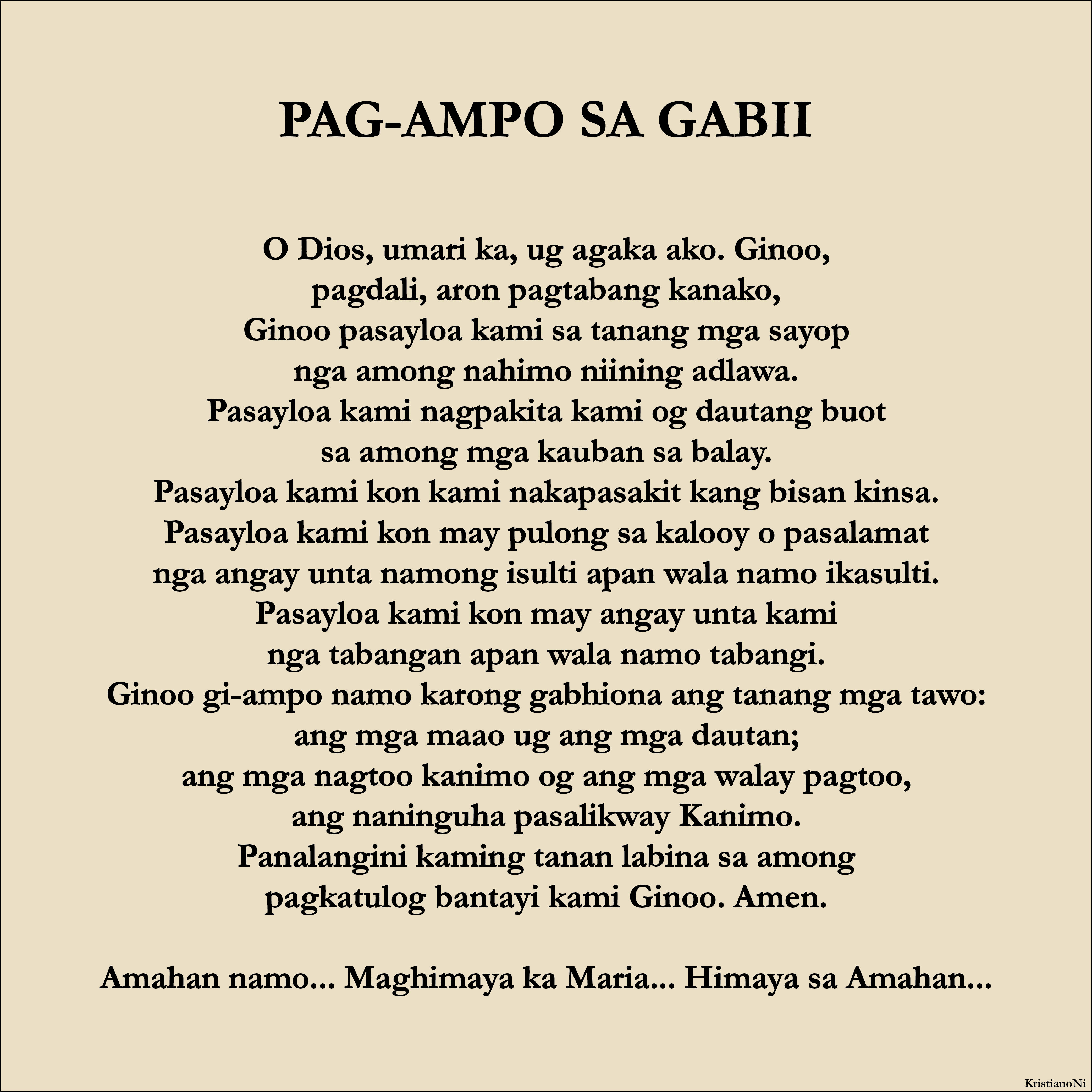 Pag-ampo Sa Gabii
