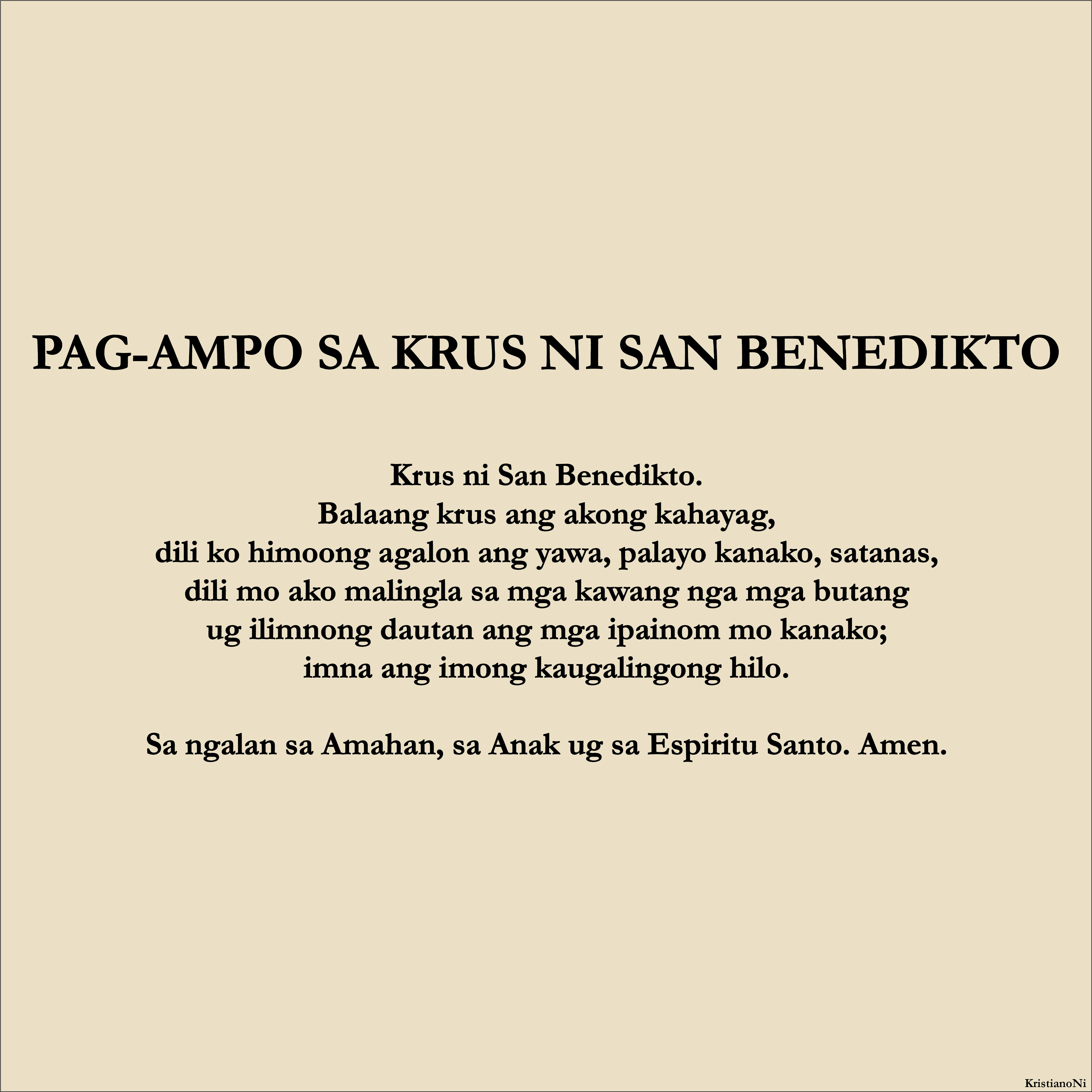 Pag-ampo Sa Krus Ni San Benedikto