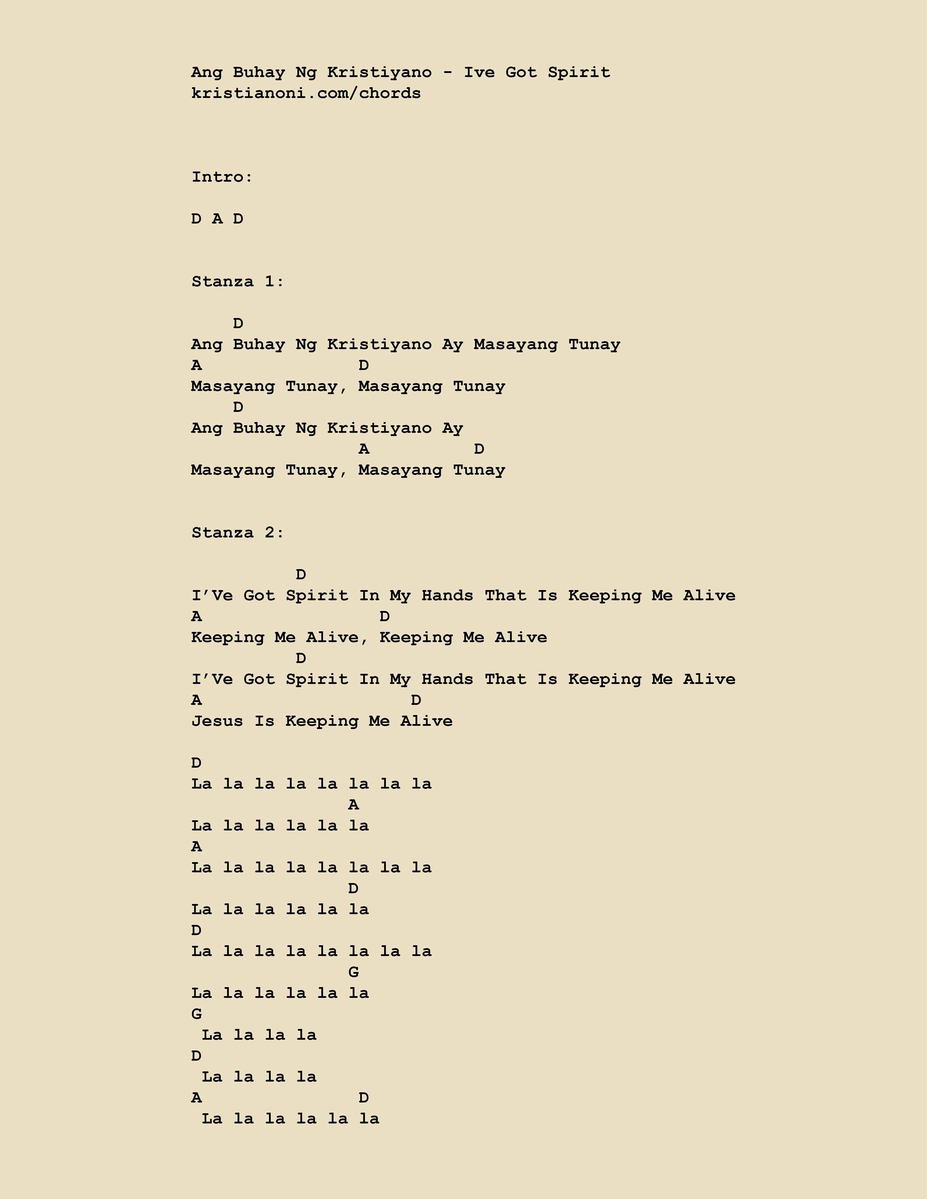 Ang Buhay Ng Kristiyano Chords