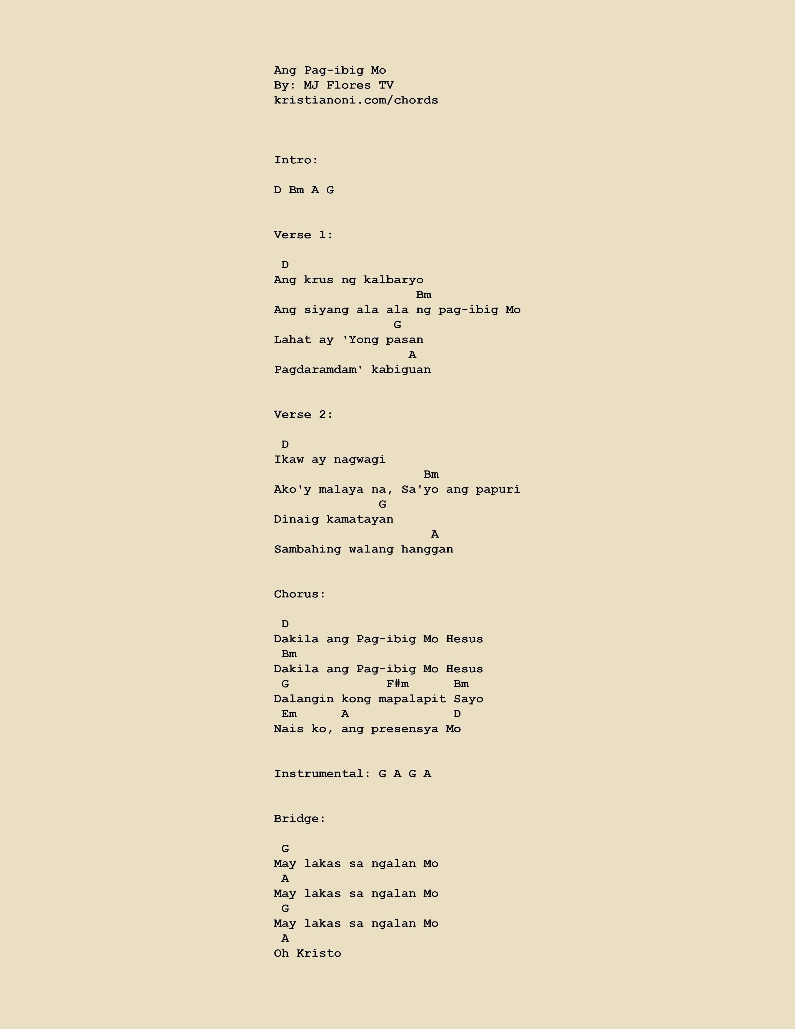 Ang Pag-ibig Mo Chords