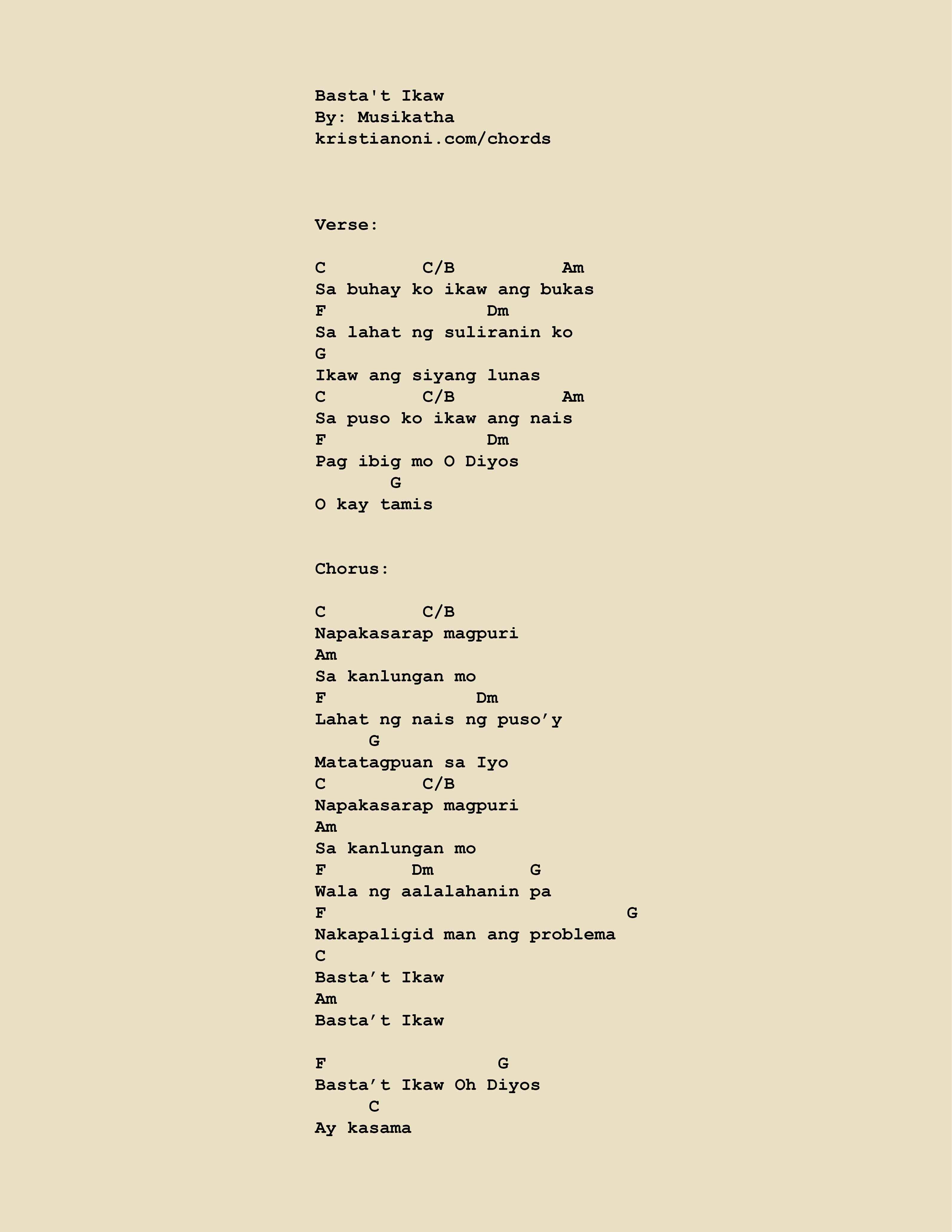 Basta't Ikaw Chords