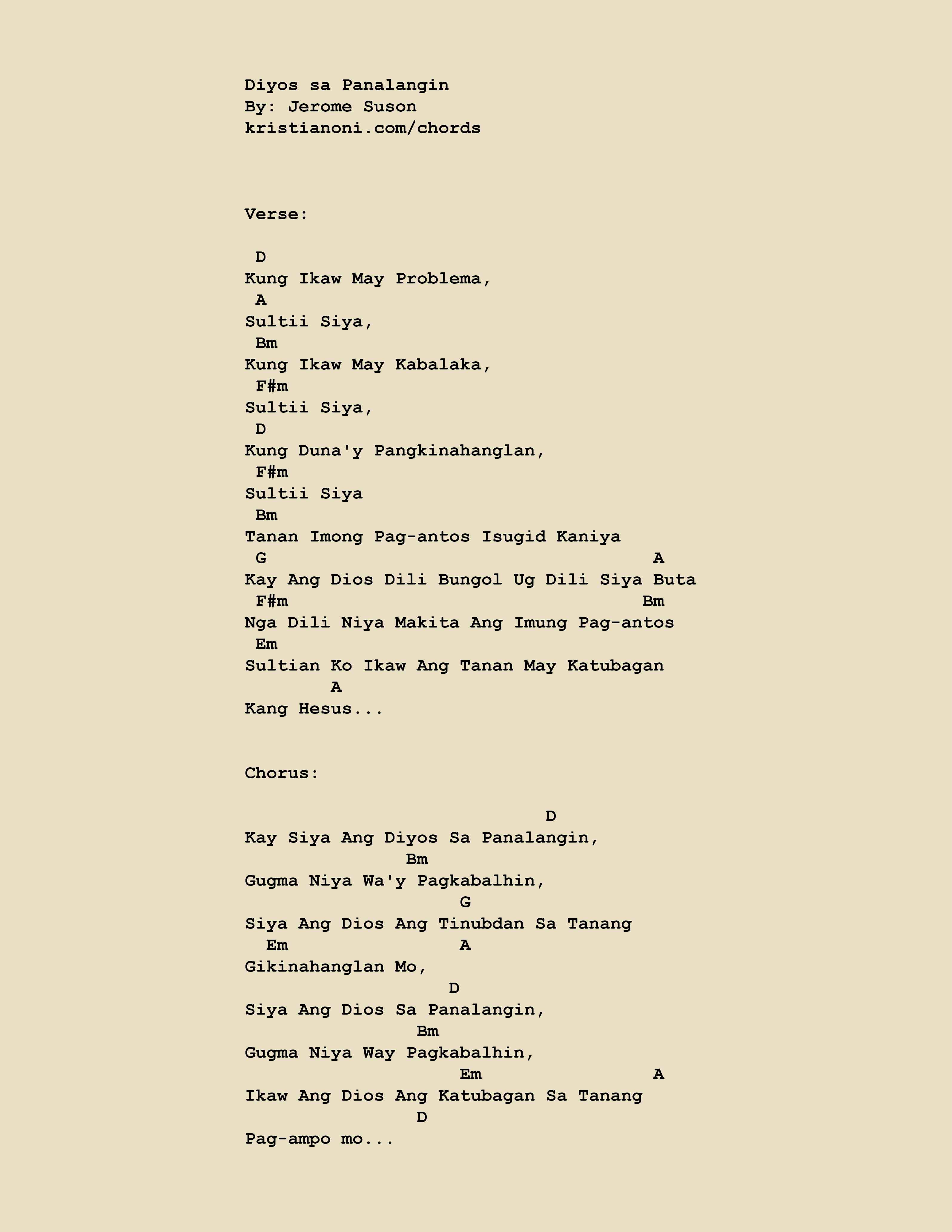 Diyos SA Panalangin Chords
