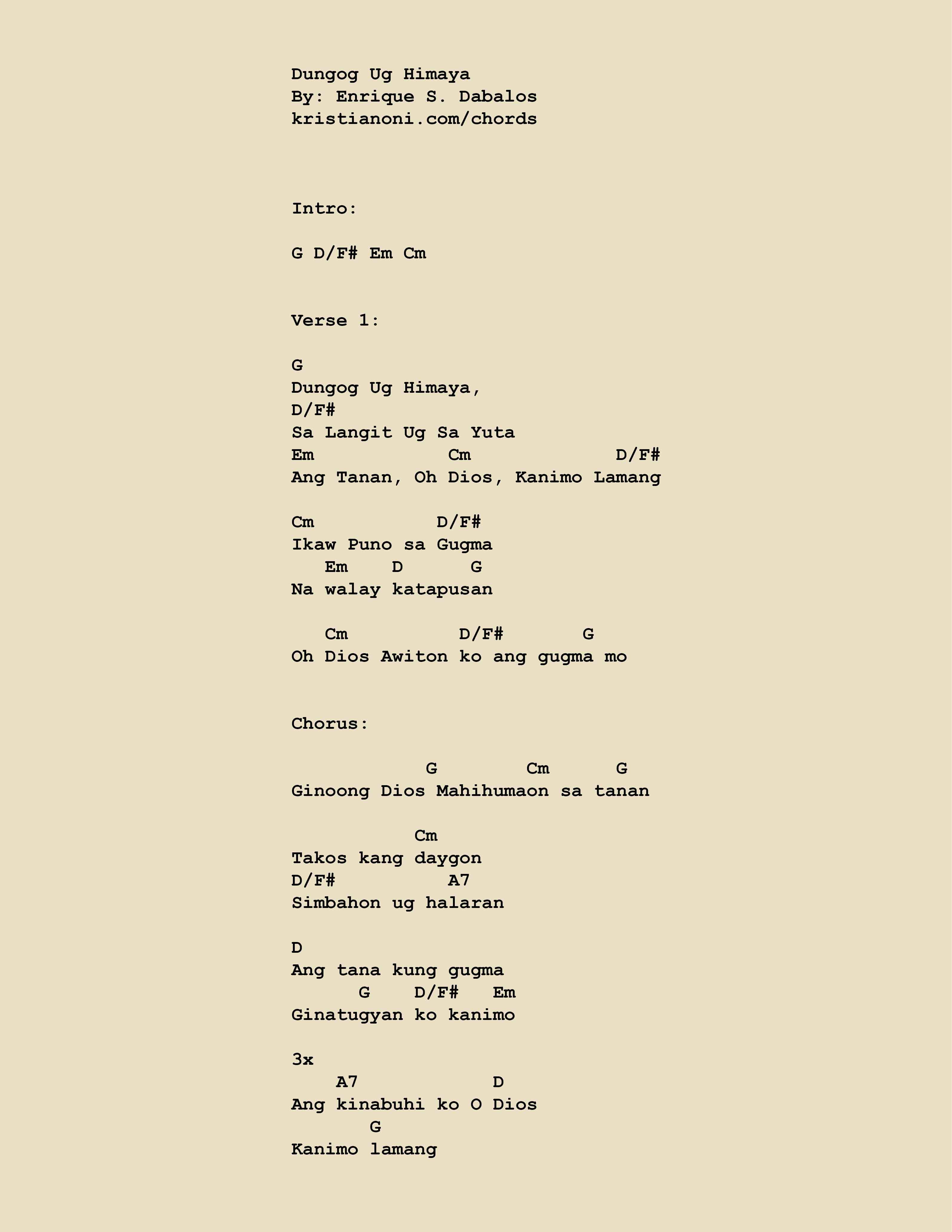 Dungog Ug Himaya Chords