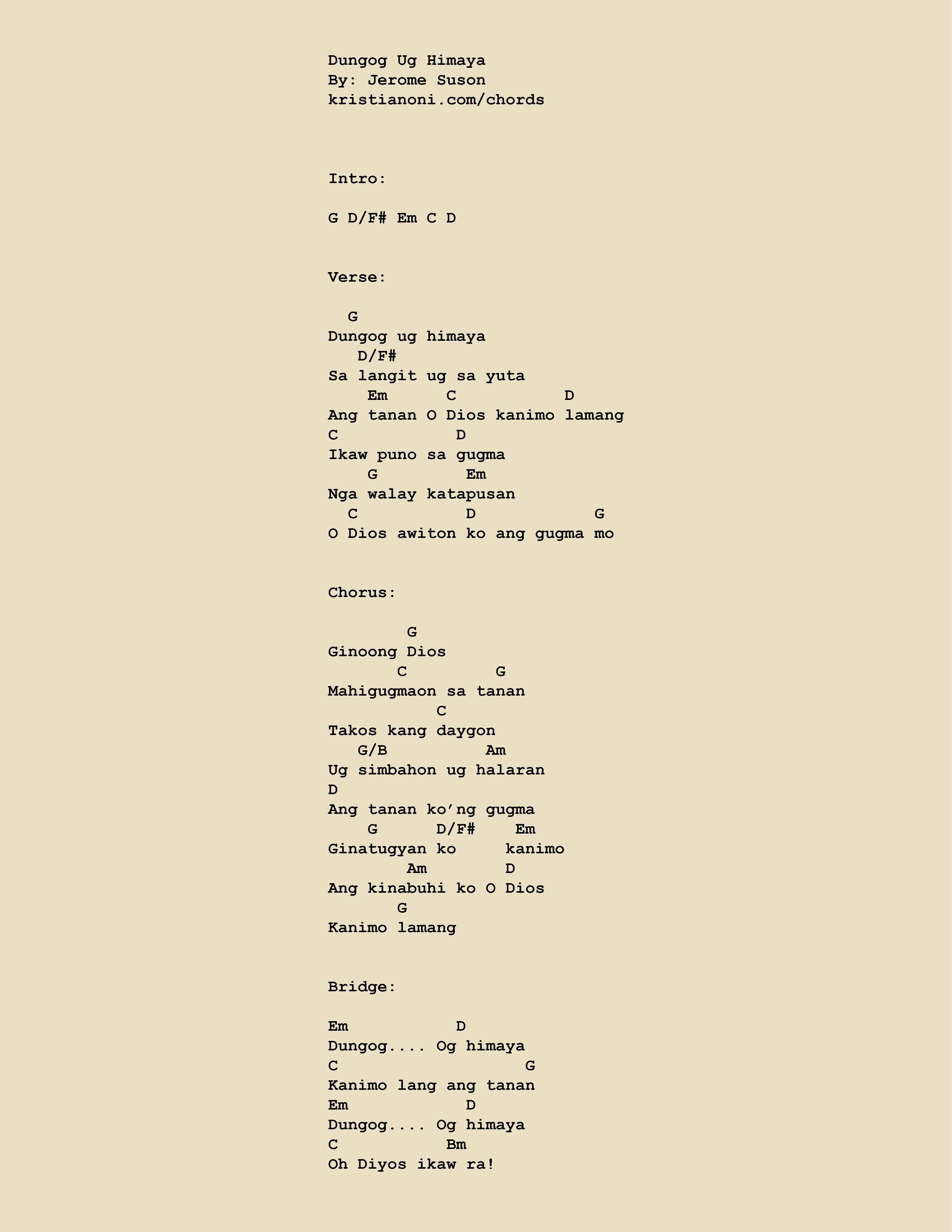 Dungog Ug Himaya Chords