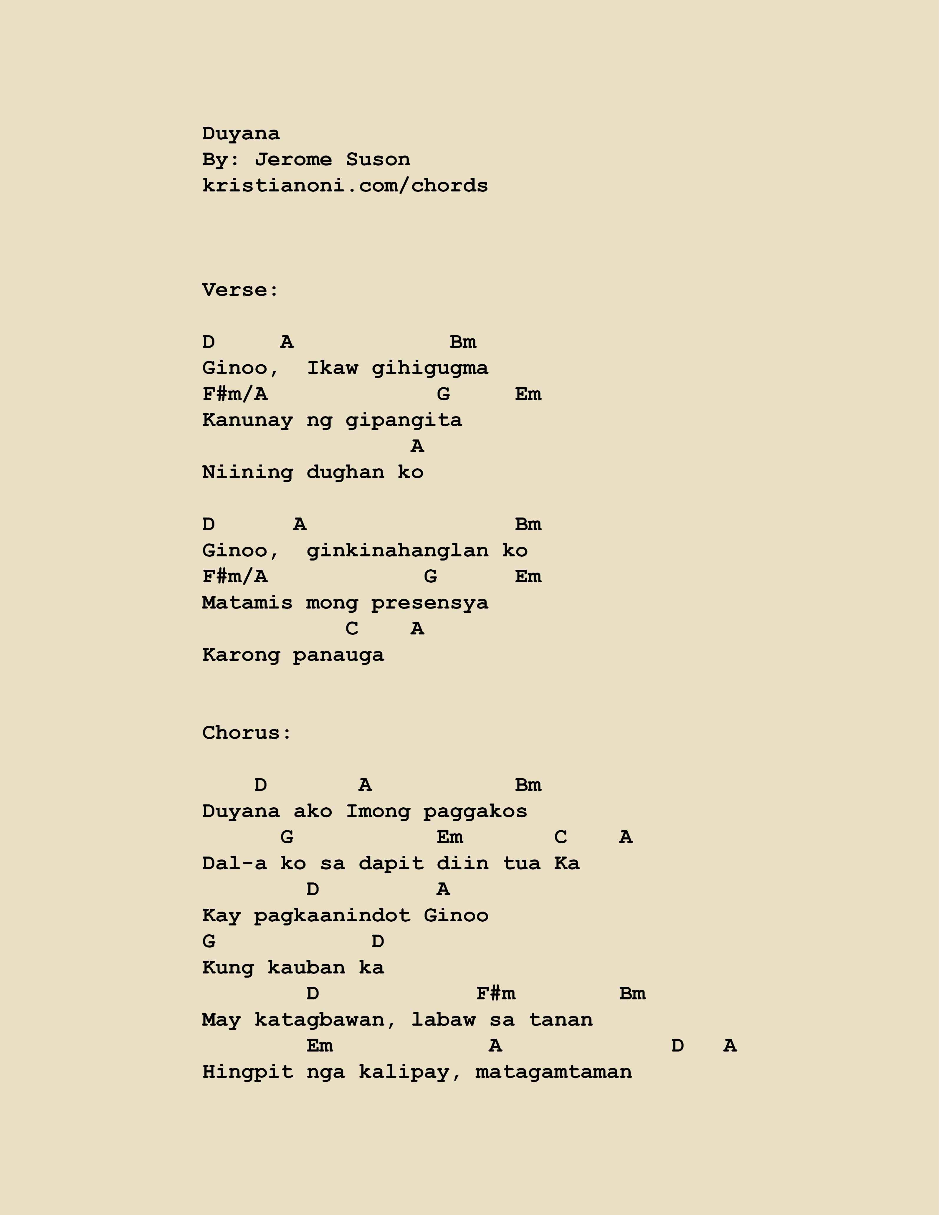 Duyana Chords