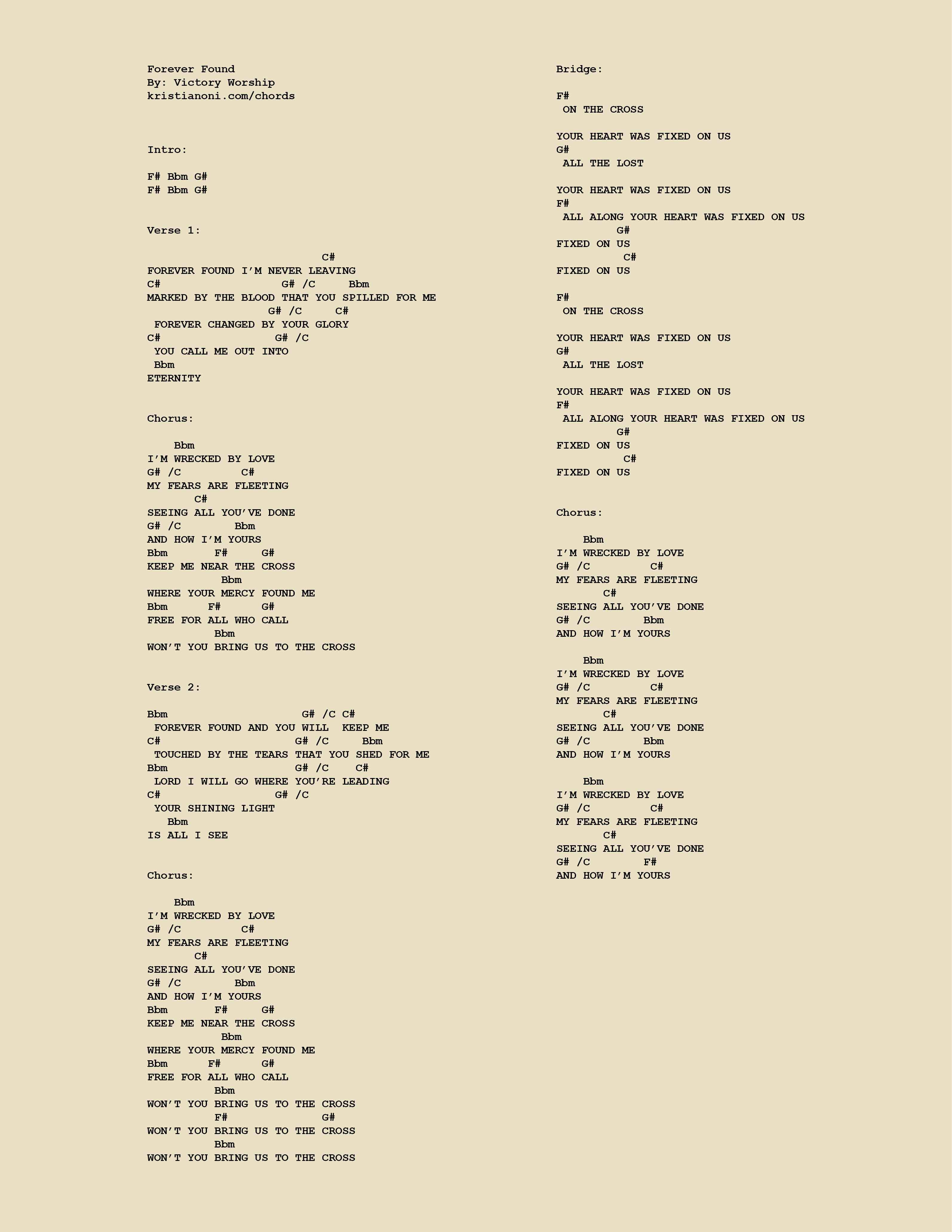 Forever Found Chords