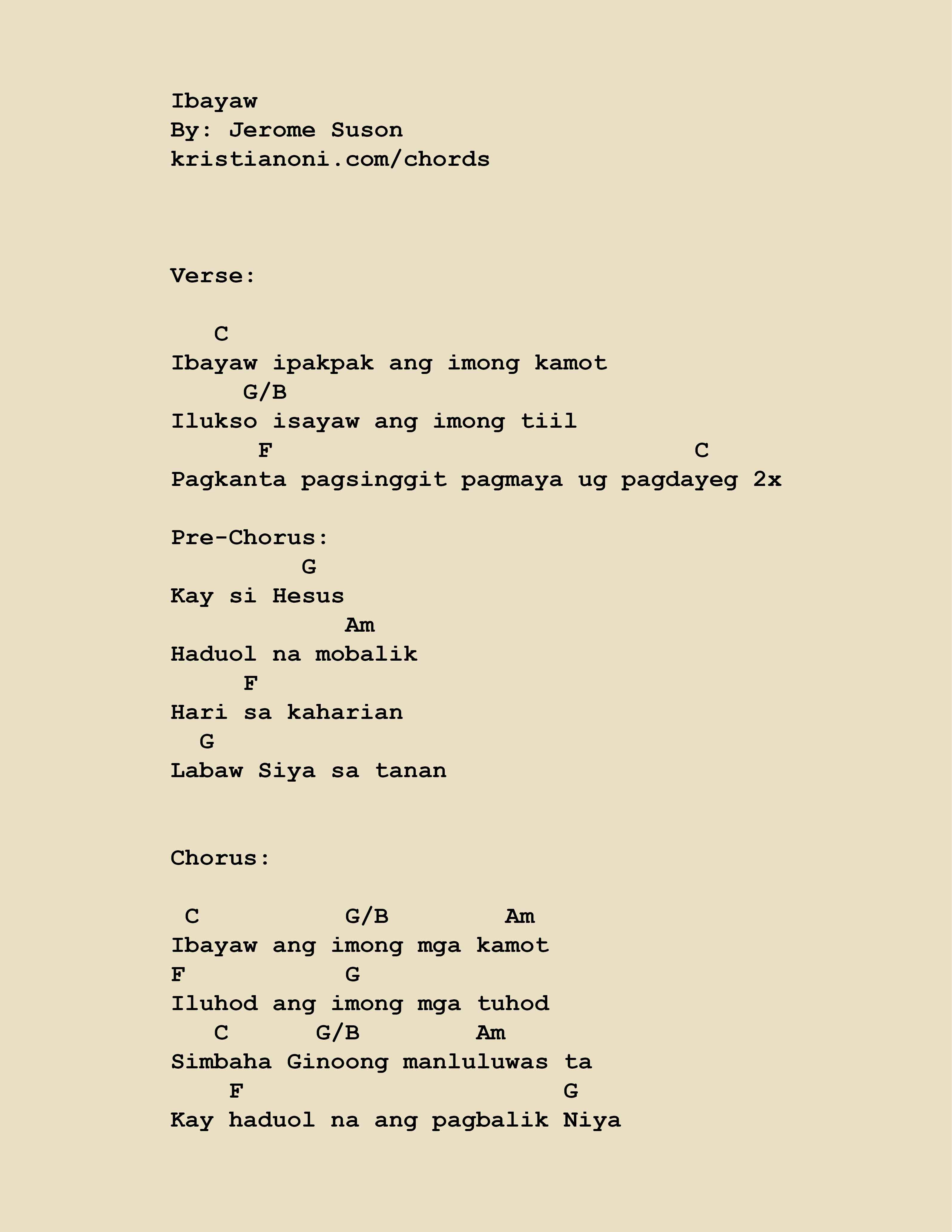 Ibayaw Chords