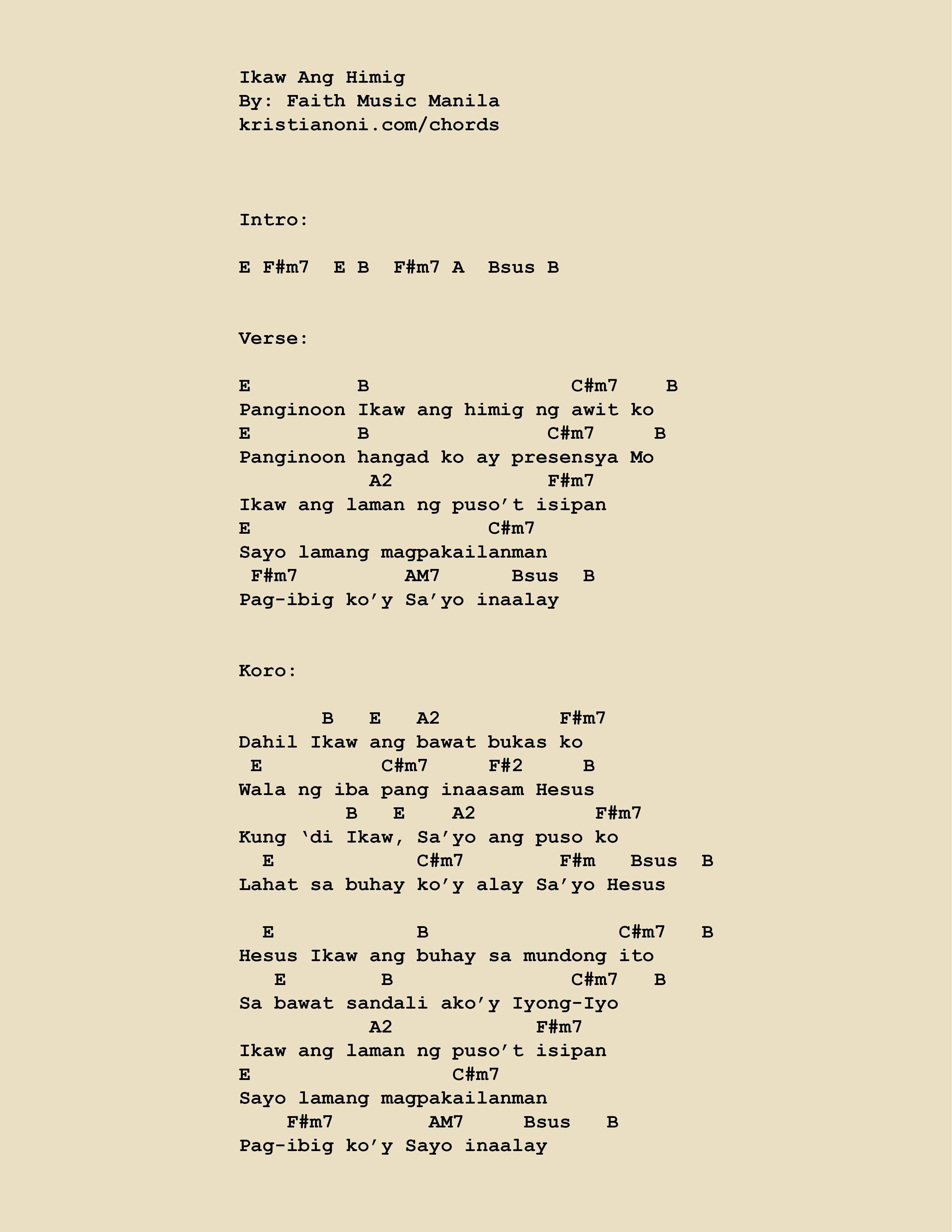 Ikaw Ang Himig Chords