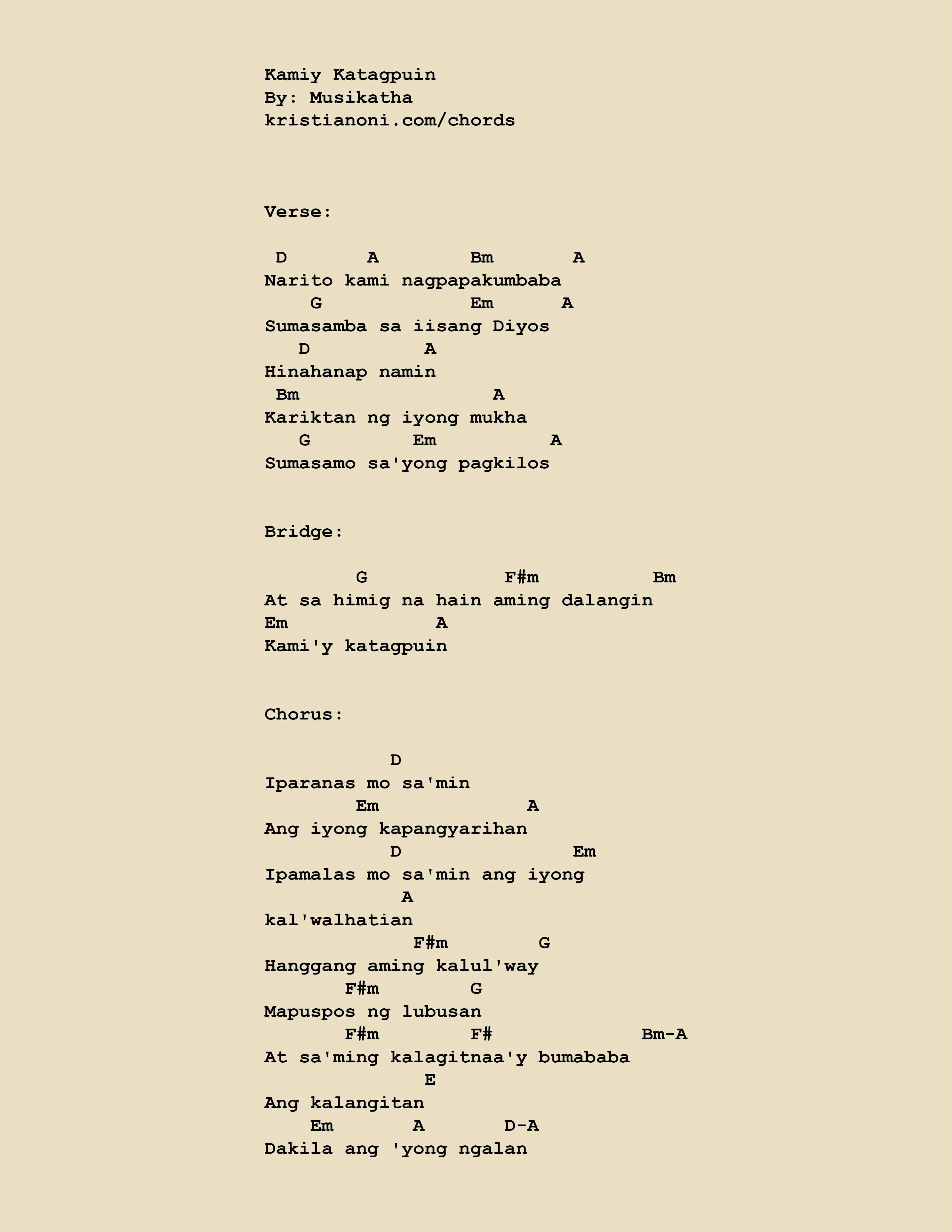 Kamiy Katagpuin Chords