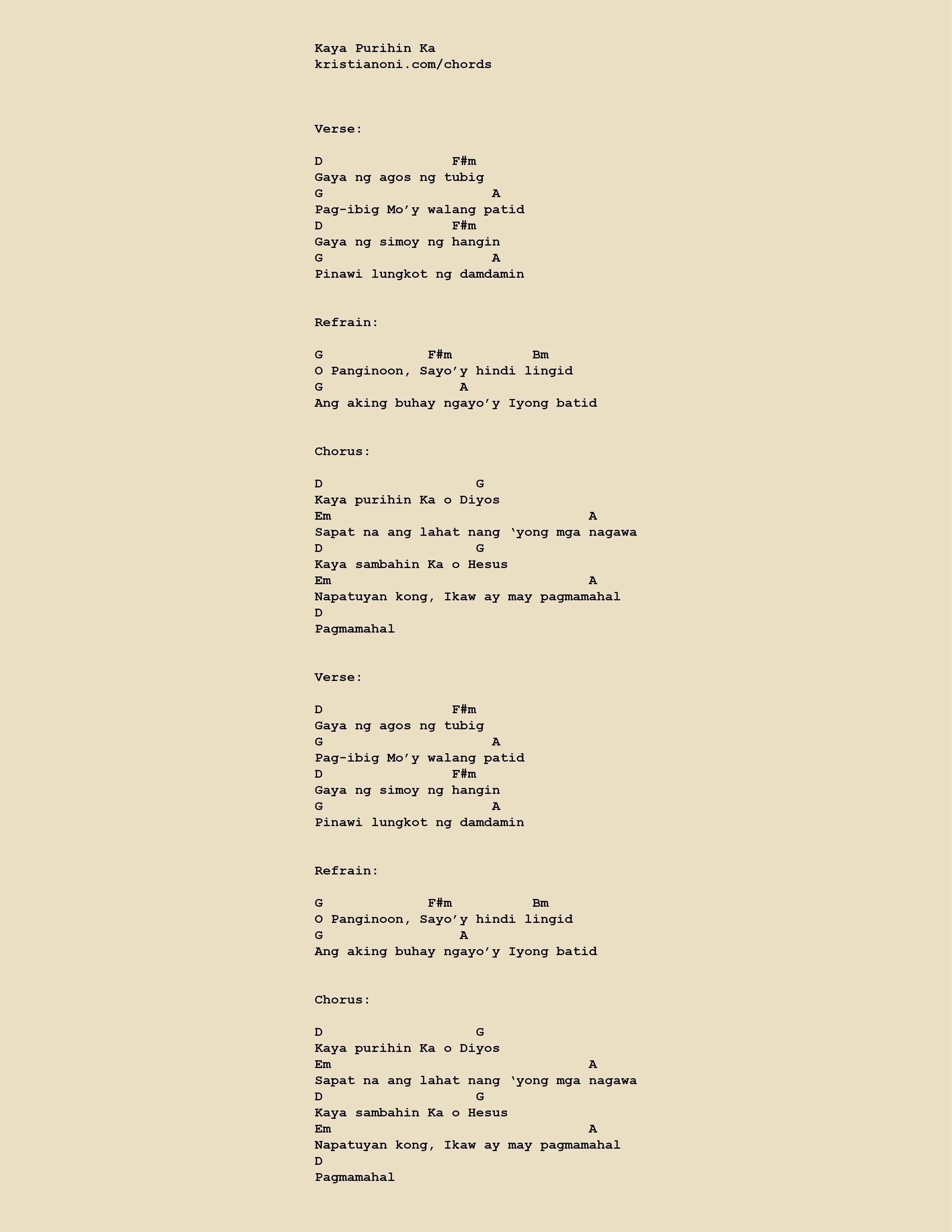 Kaya Purihin Ka Chords
