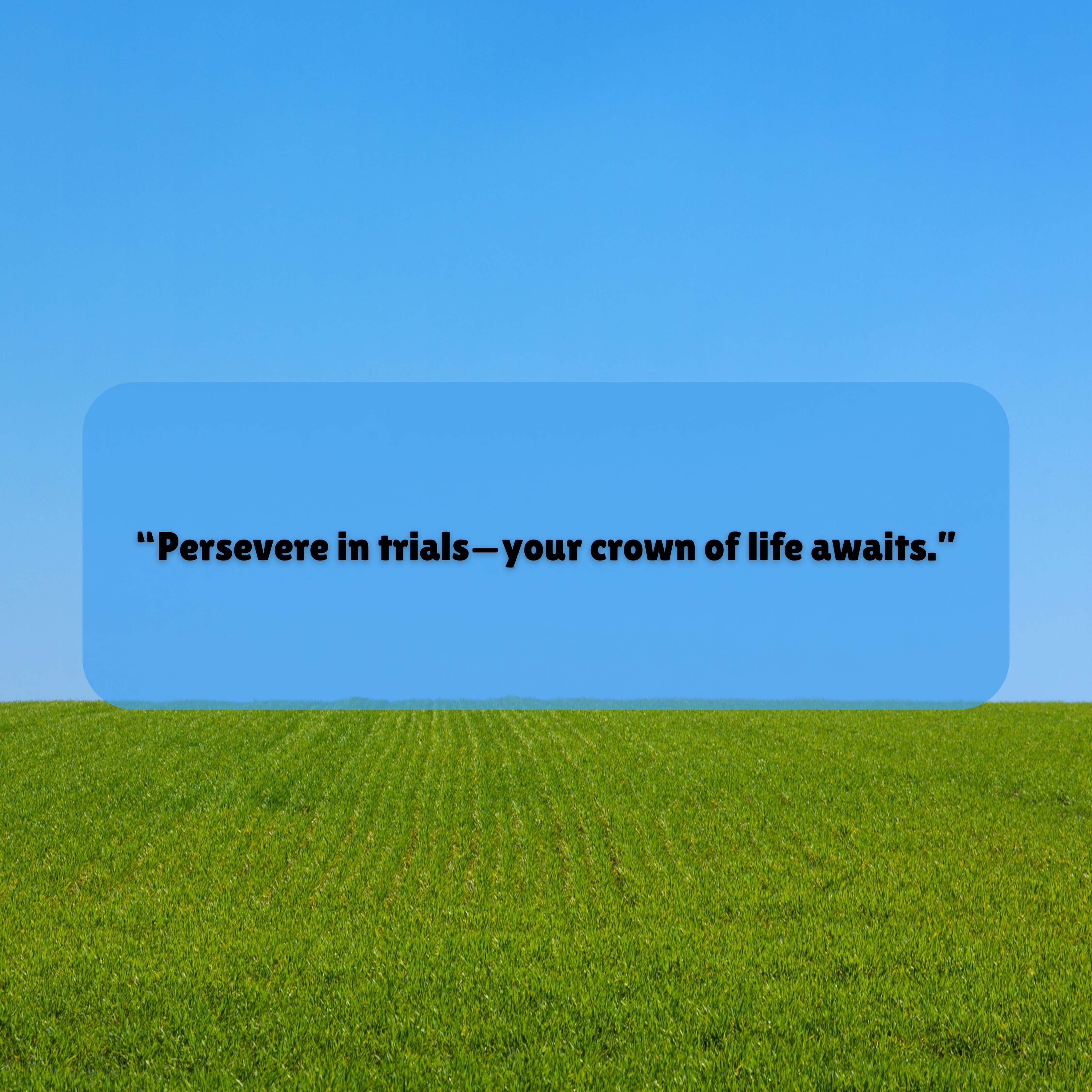 Persevere in trials your crown of life awaits